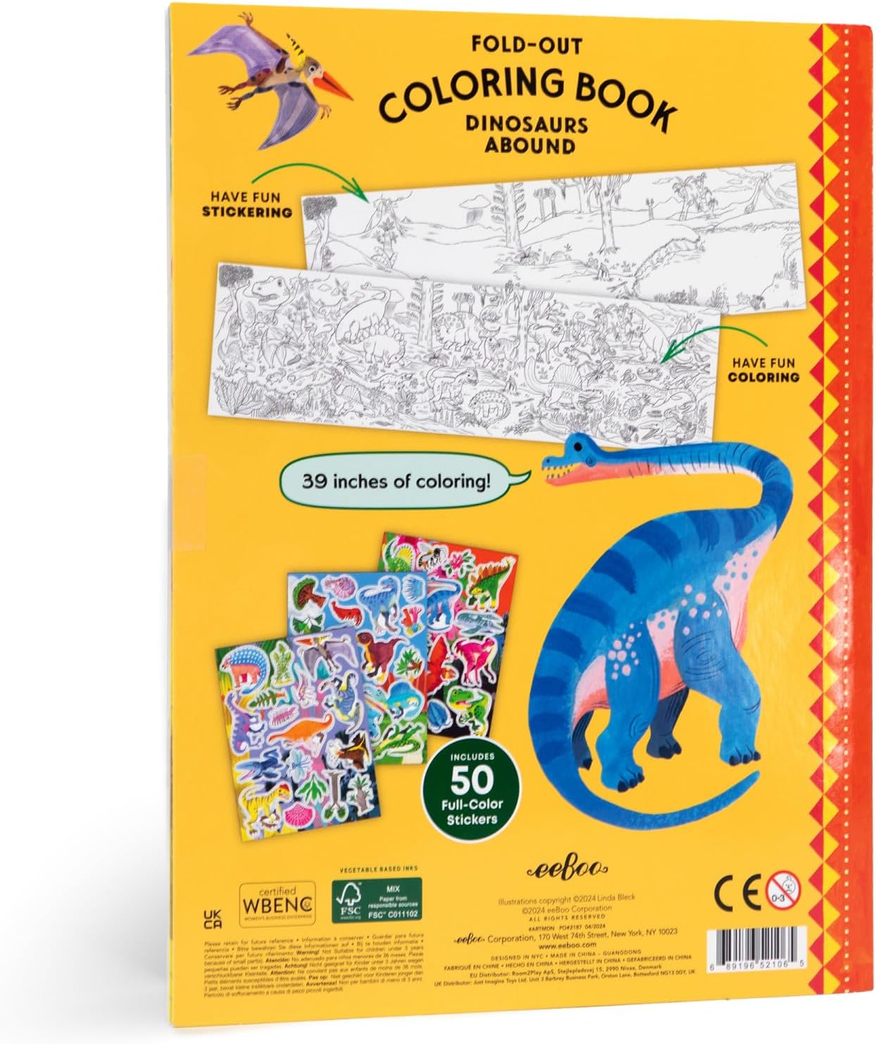 Fold-Out Coloring Book - Dinosaurs Abound
