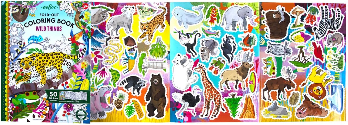 Fold-Out Coloring Book - Wild Things