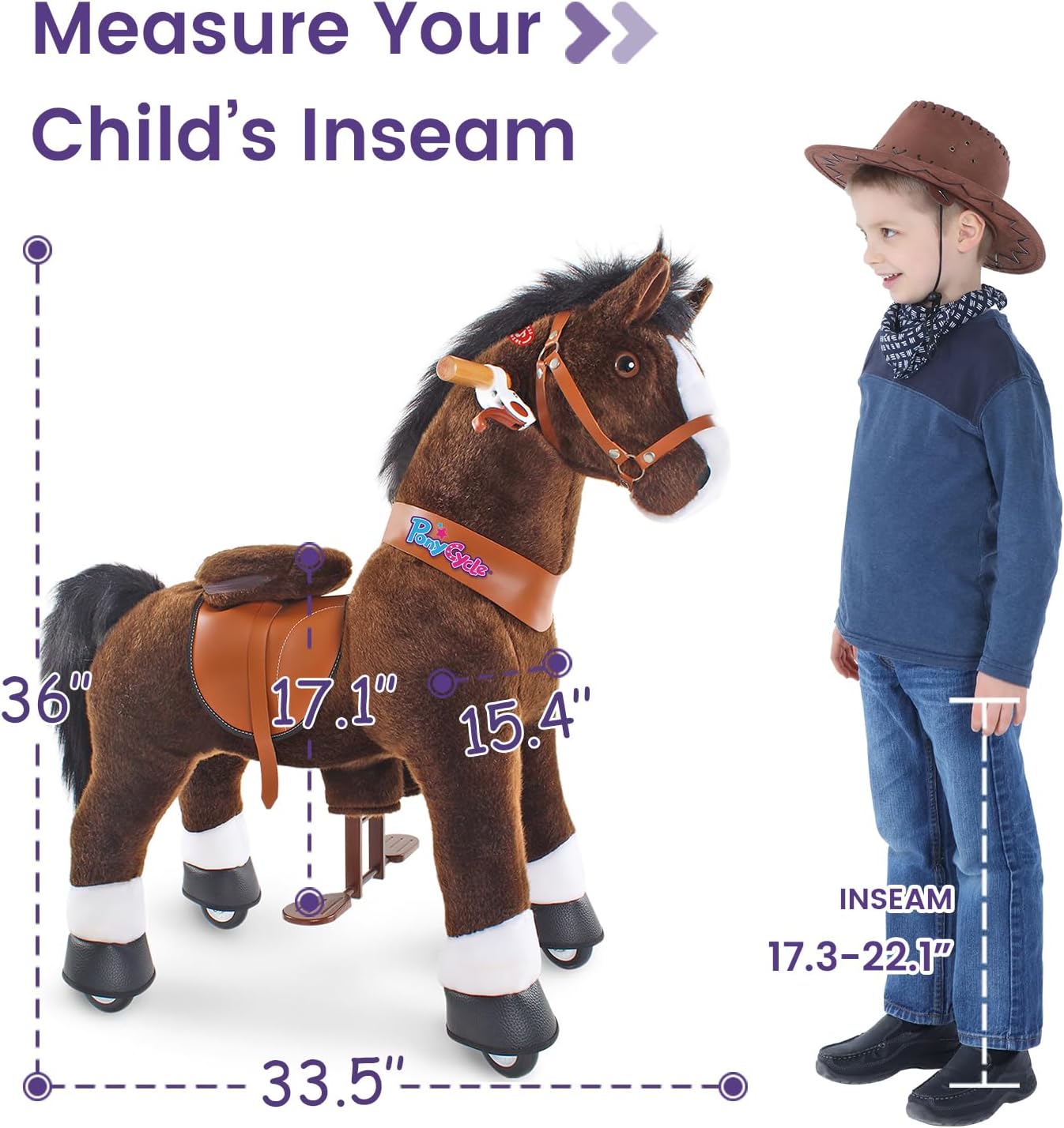 PONYCYCLE MEDIUM DARK BROWN HORSE