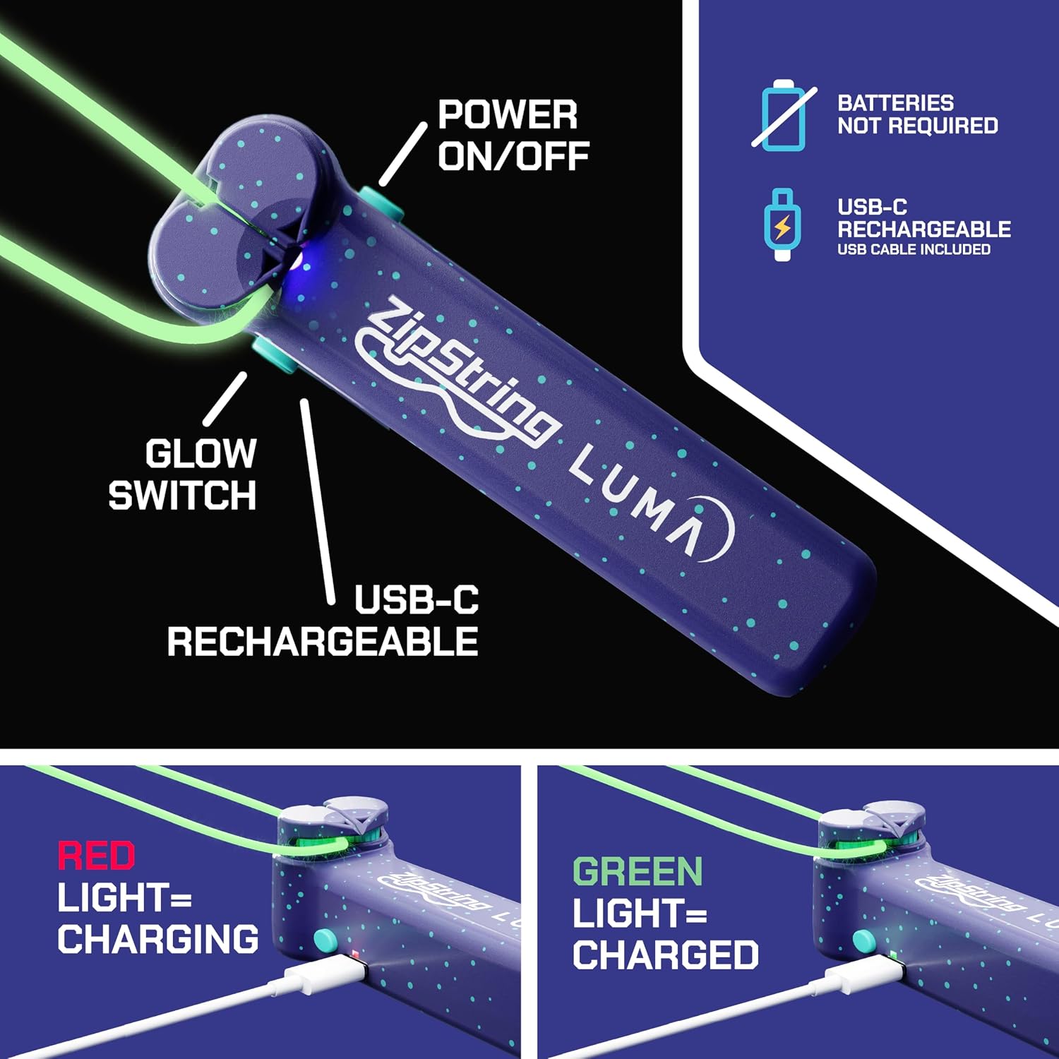 ZIPSTRING GLOW IN THE DARK