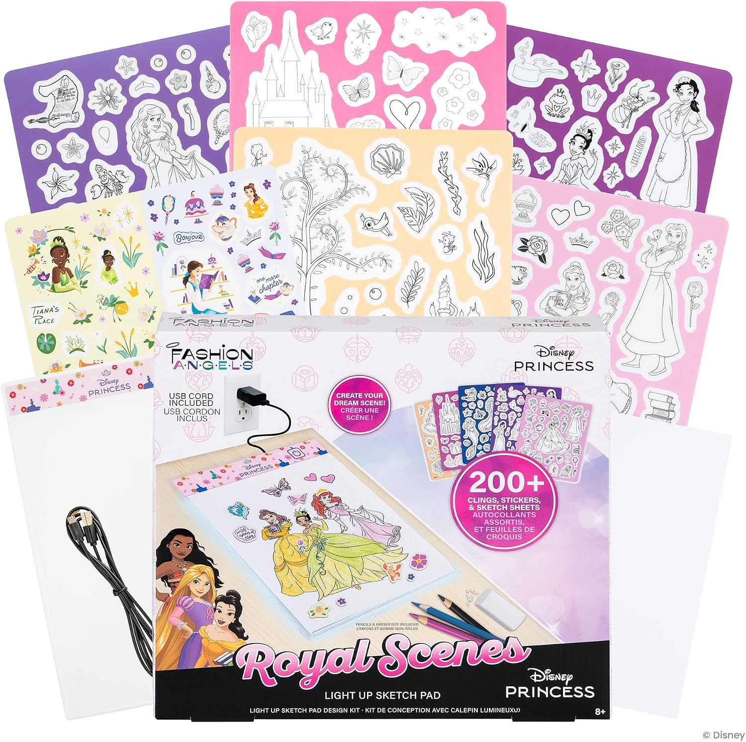 DISNEY PRINCESS LIGHT UP SKETCH SET