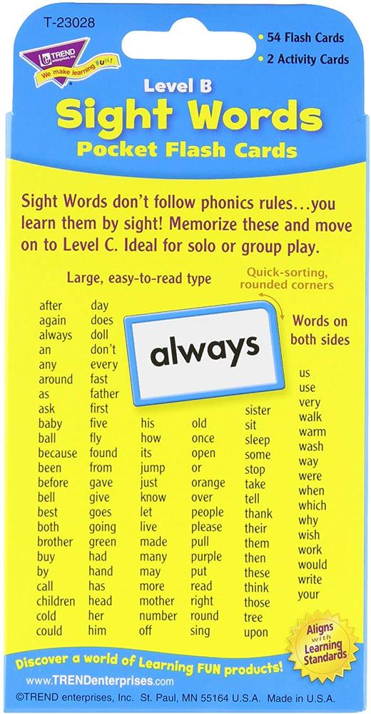 SIGHT WORDS B