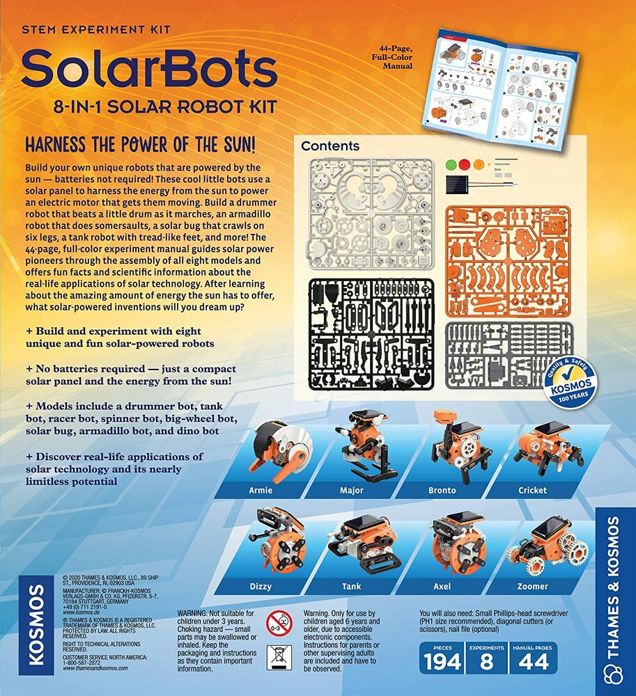 SOLAR BOTS 8 IN 1 SOLAR ROBOT KIT