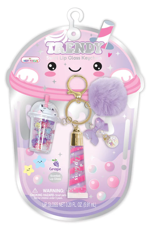 TRENDY LIP GLOSS WITH KEY CHAIN BOBA