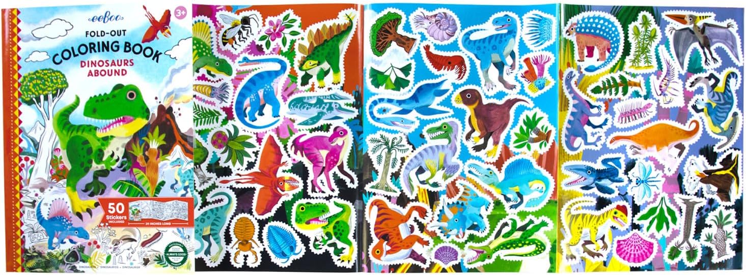 Fold-Out Coloring Book - Dinosaurs Abound