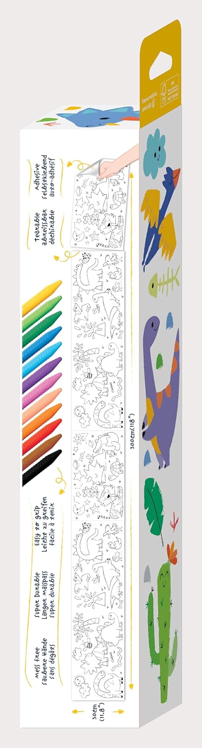 COLORING ROLL DINO WORLD