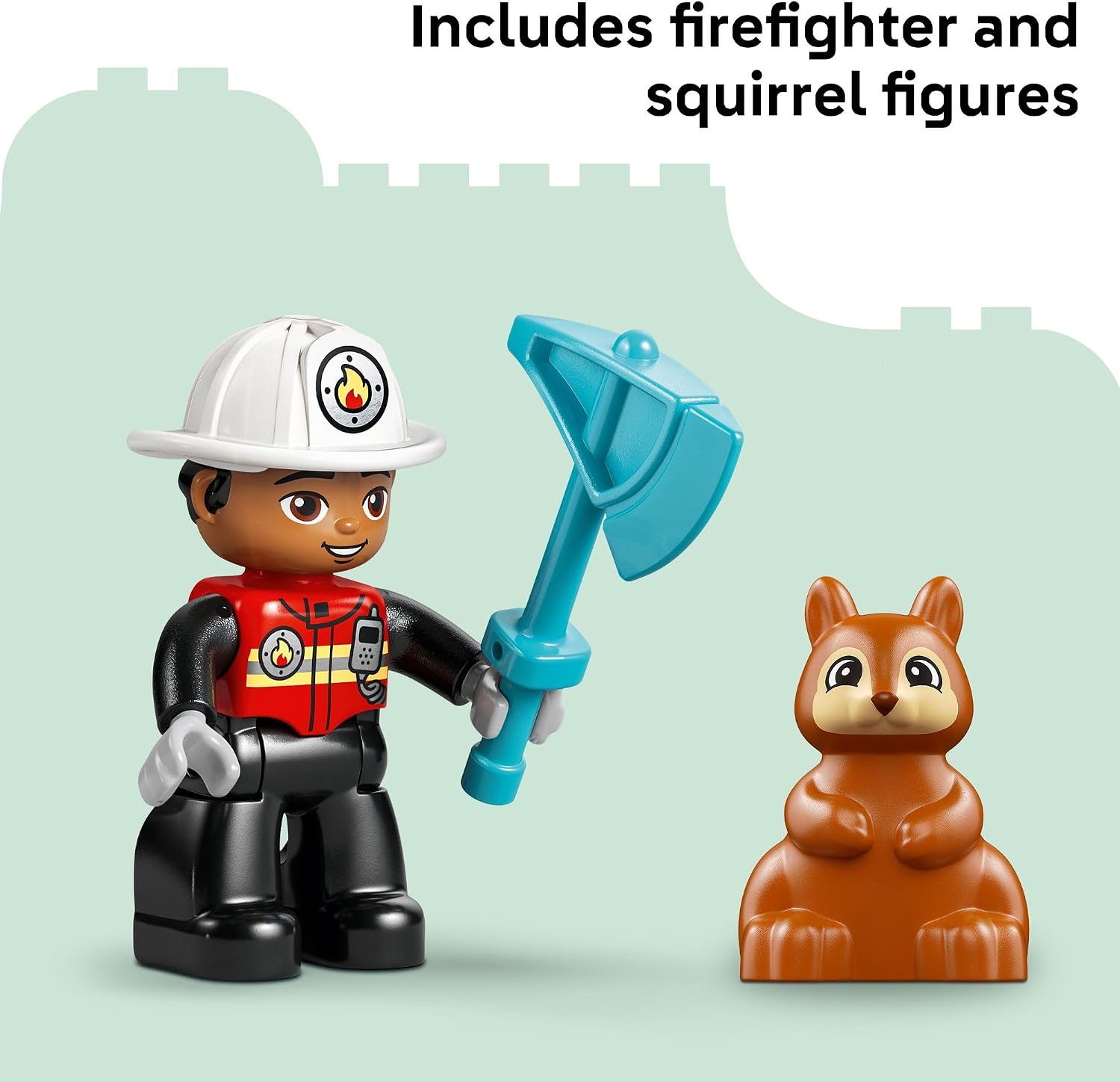 FIRE TRUCK WITH HOSE AND FIREFIGHTER