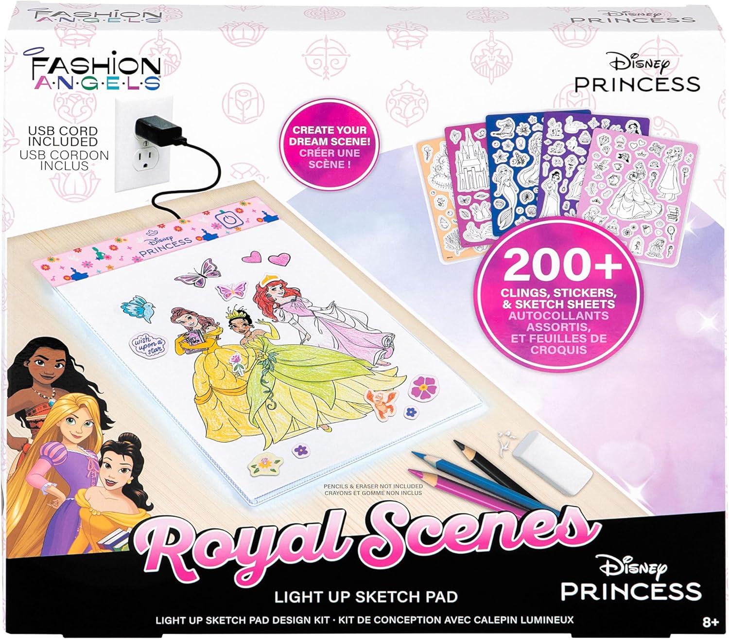 DISNEY PRINCESS LIGHT UP SKETCH SET