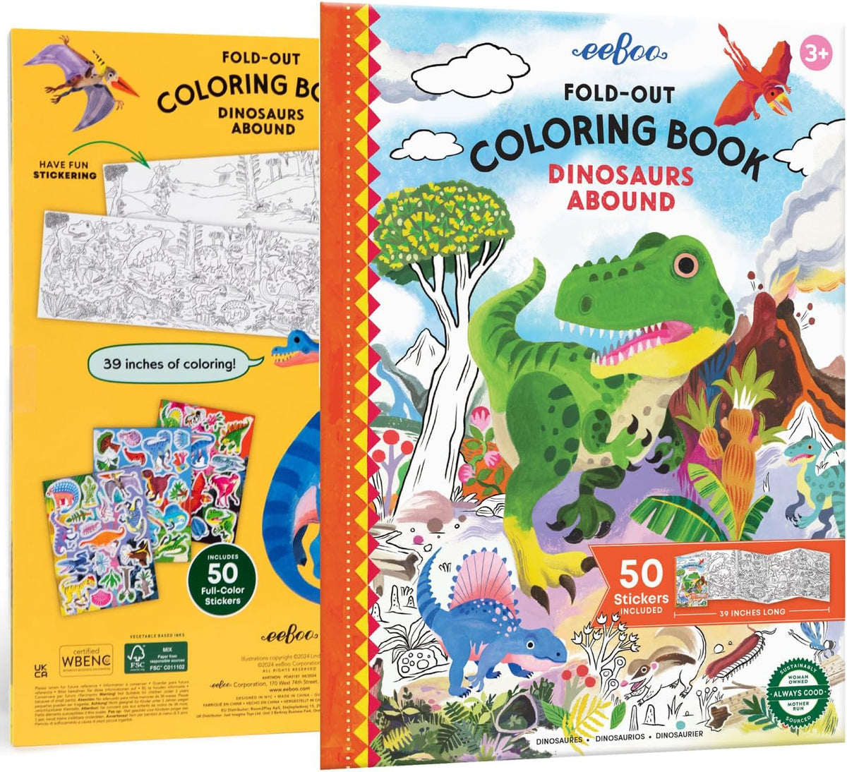 Fold-Out Coloring Book - Dinosaurs Abound