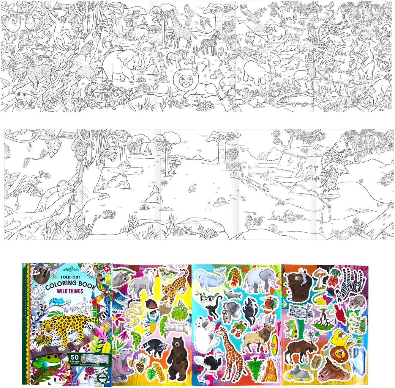 Fold-Out Coloring Book - Wild Things