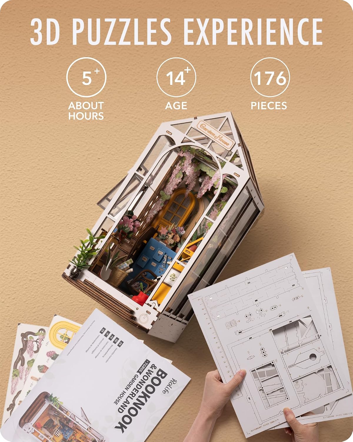 GARDEN FLOWER HOUSE BOOK NOOK WONDERLAND