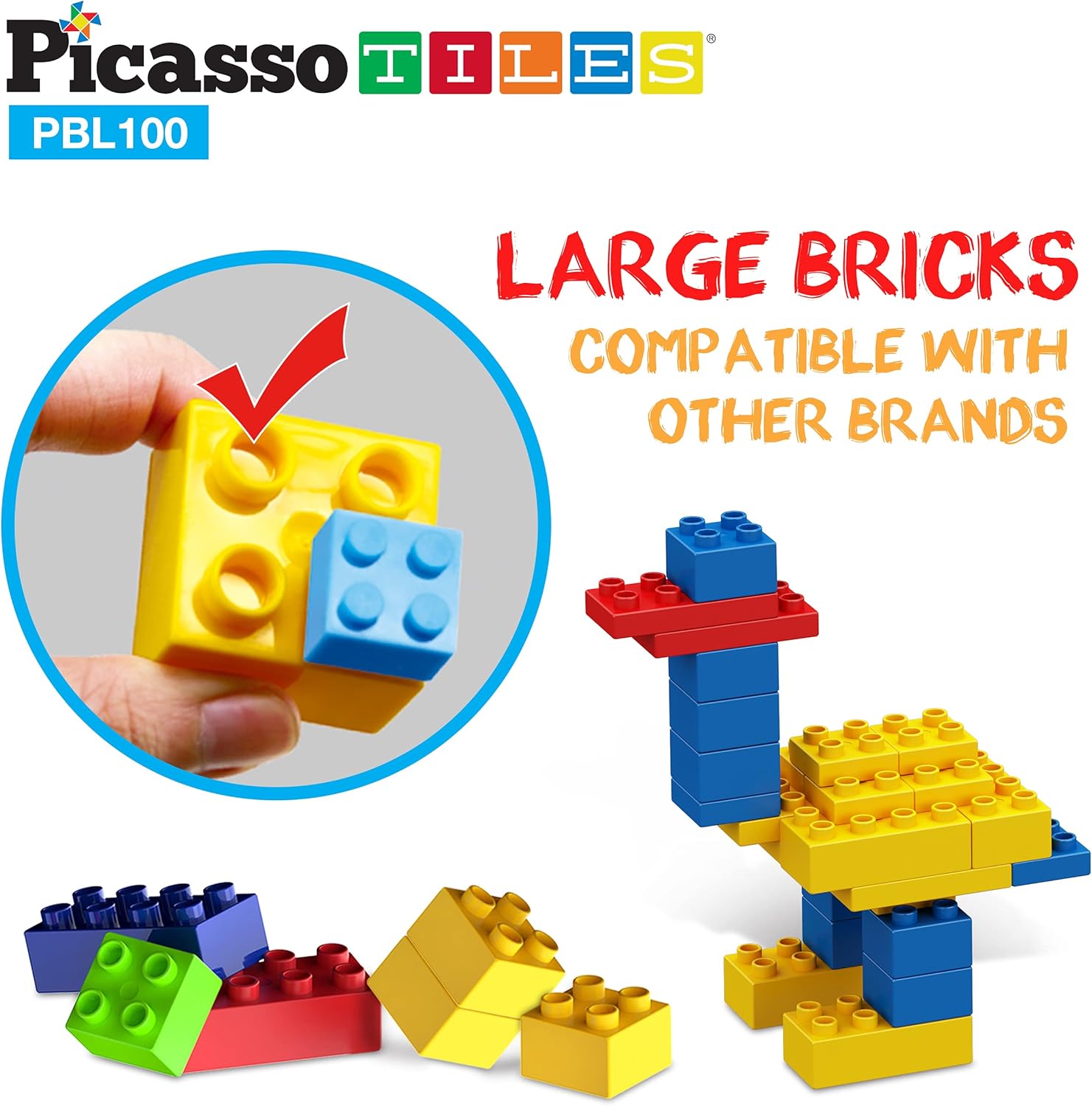 100 PC LARGE BRICK BLOCKS