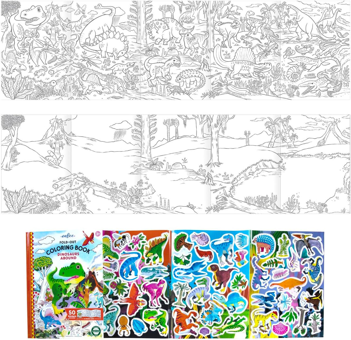 Fold-Out Coloring Book - Dinosaurs Abound
