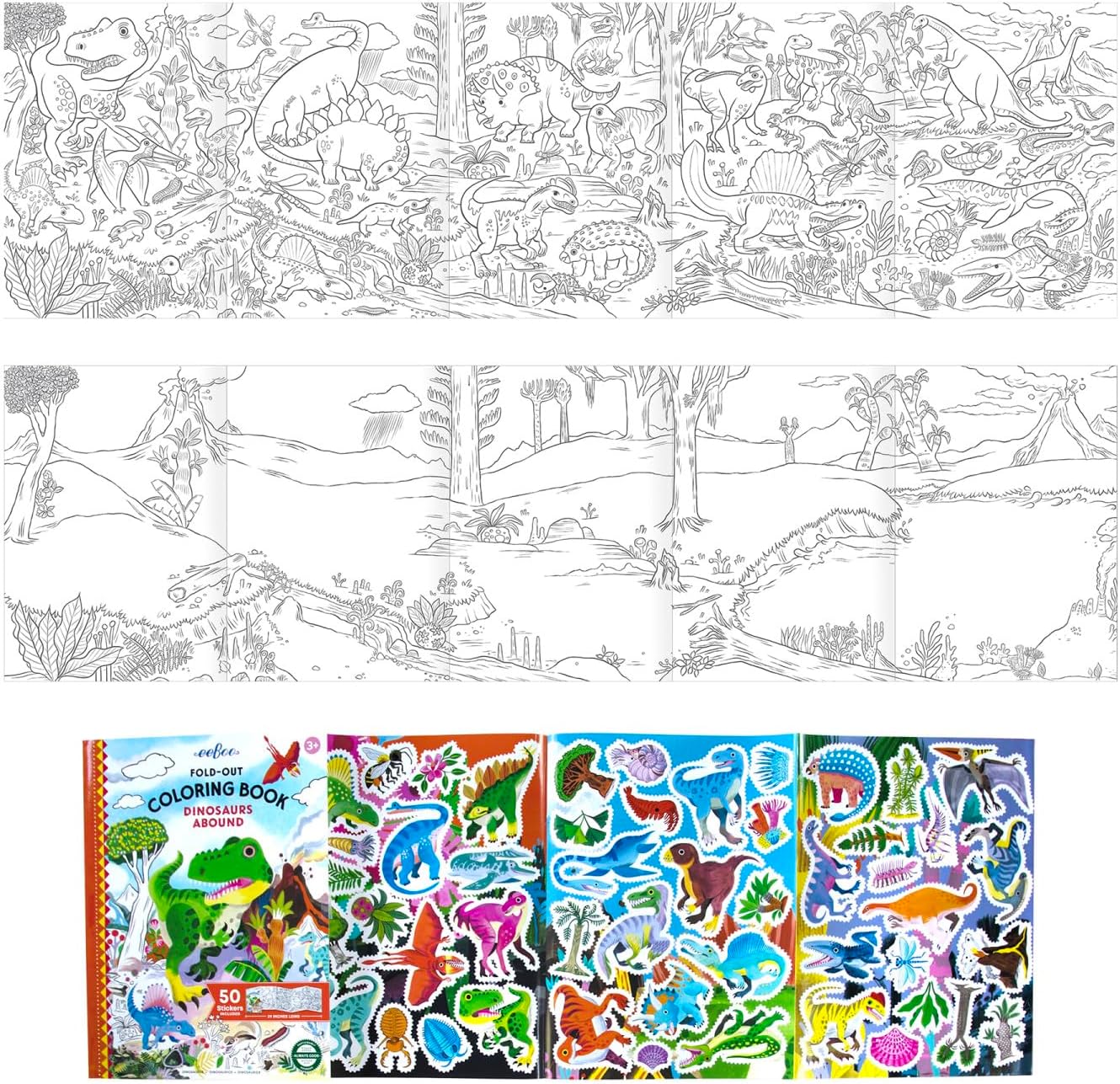 Fold-Out Coloring Book - Dinosaurs Abound