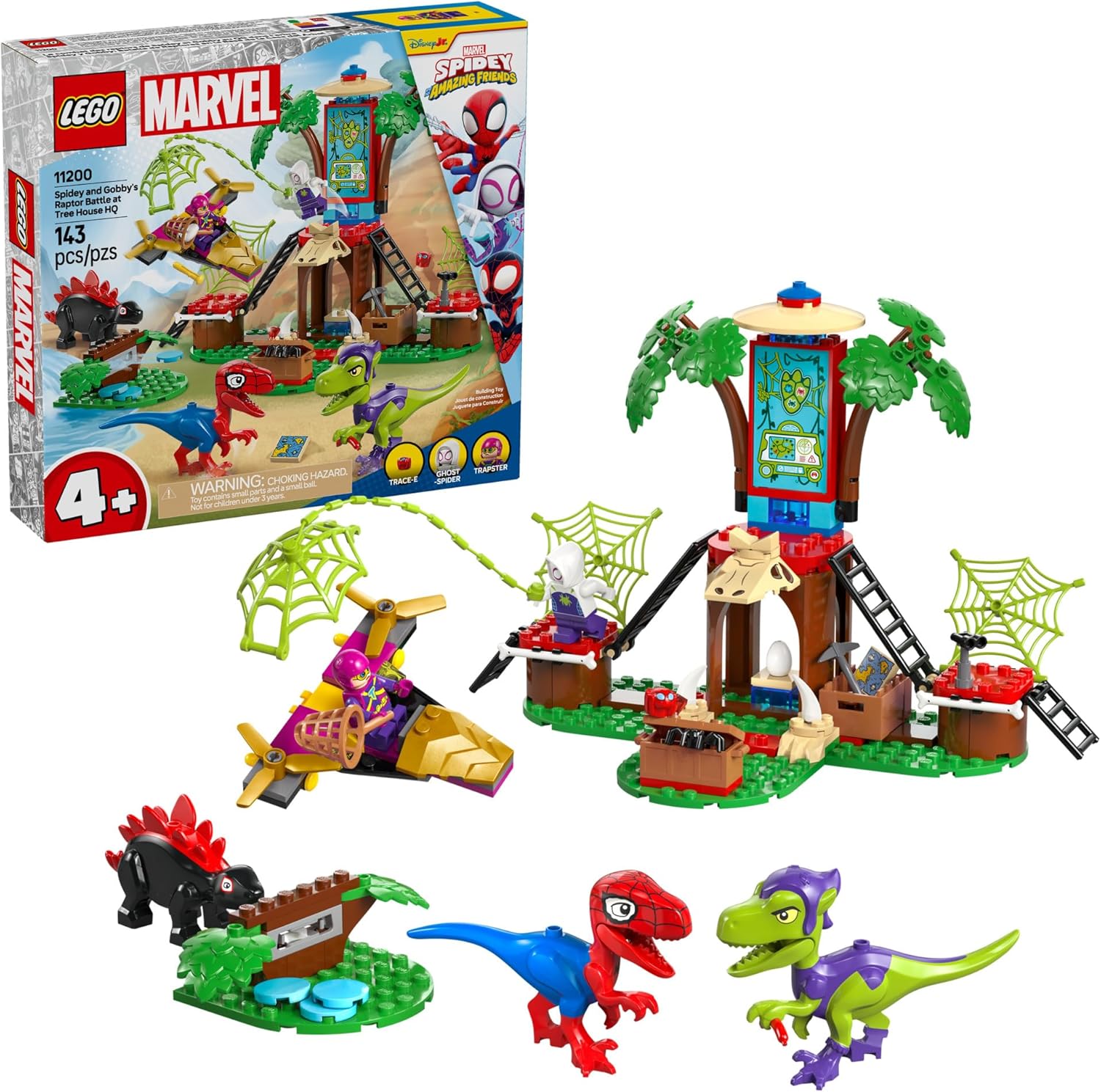 SPIDEY AND GOBBY RAPTOR BATTLE AT TREE HOUSE