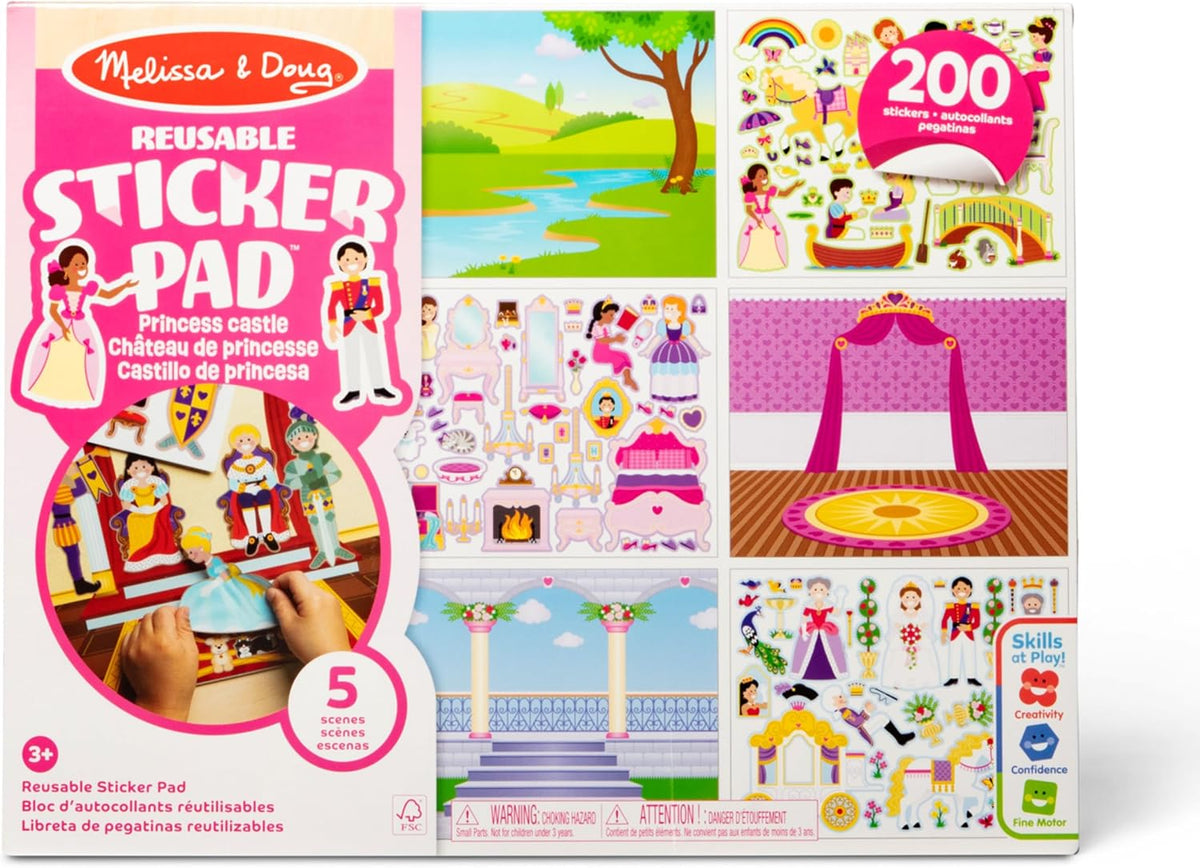 REUSABLE STICKER PAD - PRINCESS CASTLE