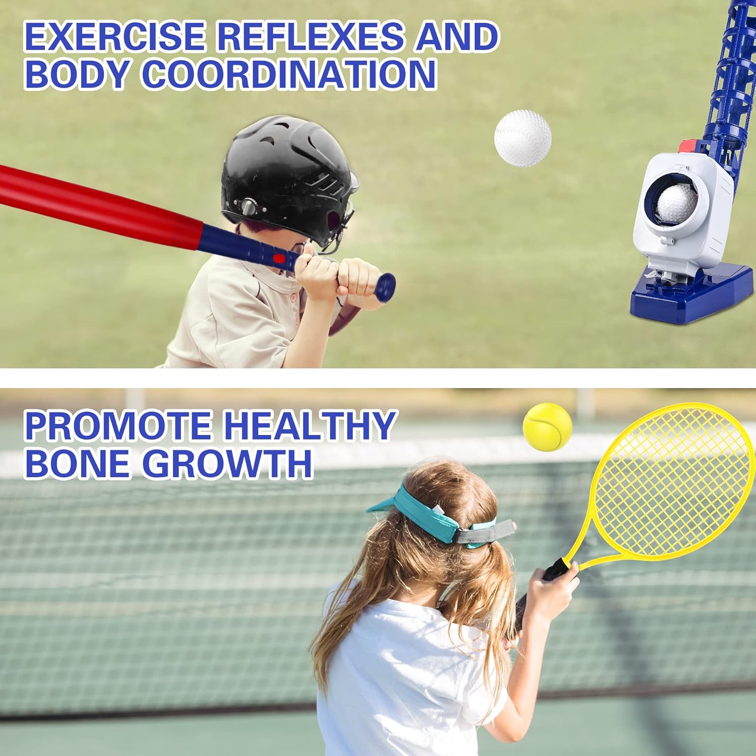 2 IN 1 BASEBALL AND TENNIS PLAY SET