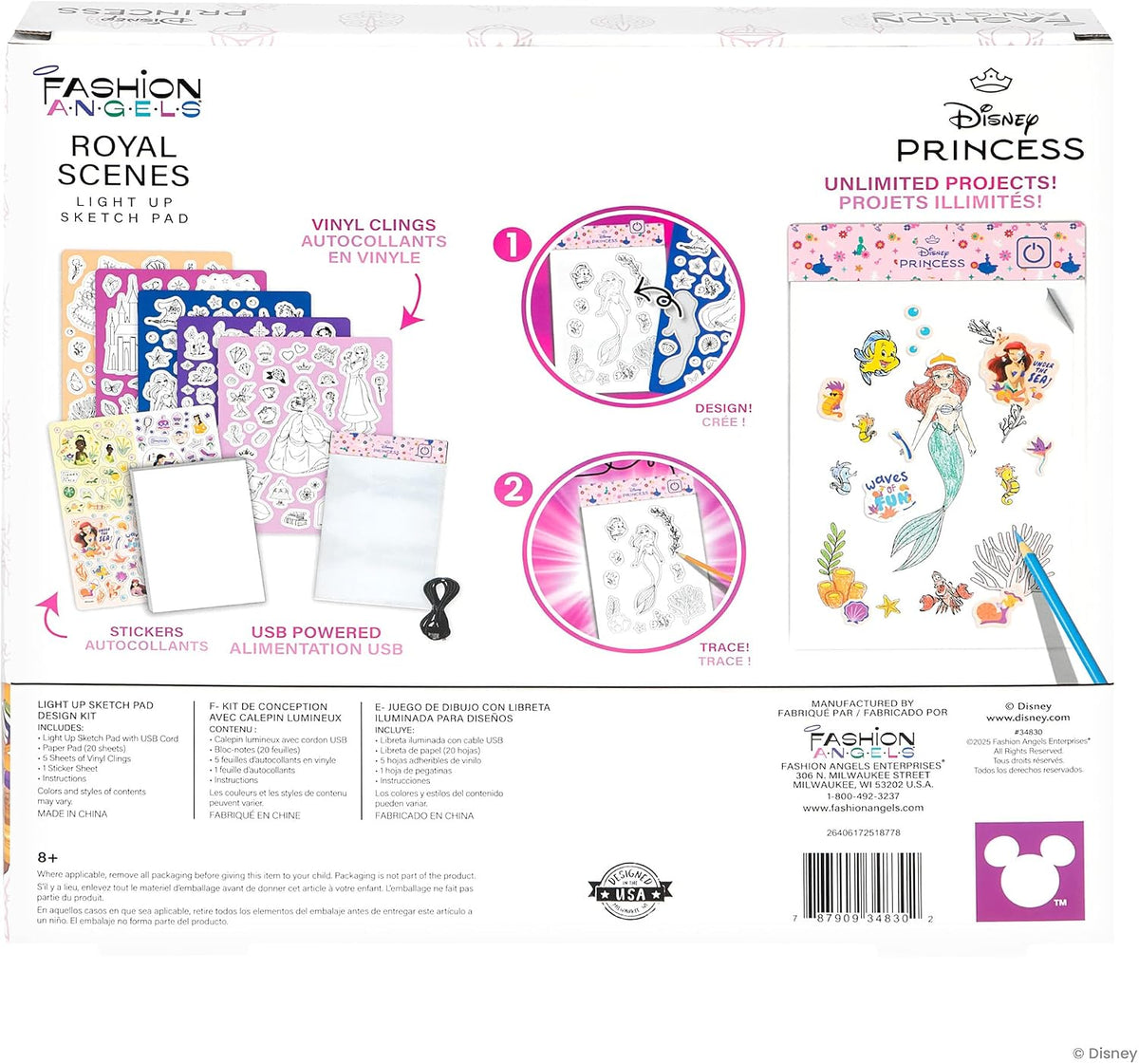 DISNEY PRINCESS LIGHT UP SKETCH SET