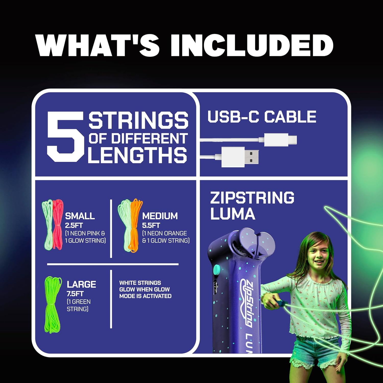 ZIPSTRING GLOW IN THE DARK