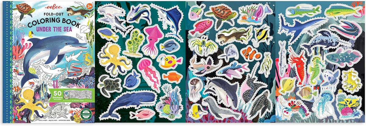 Under the Sea Fold-Out Coloring Book