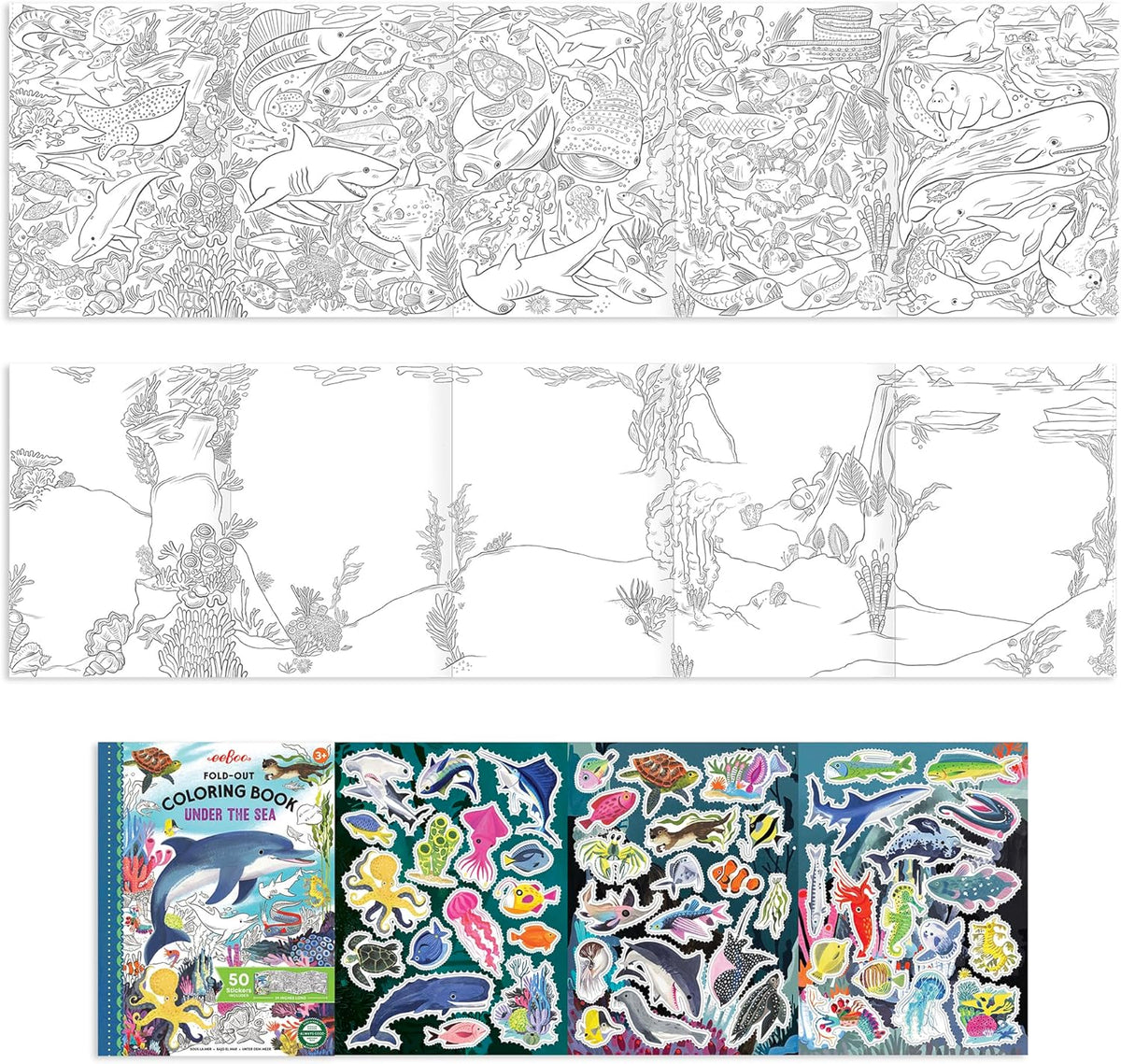 Under the Sea Fold-Out Coloring Book