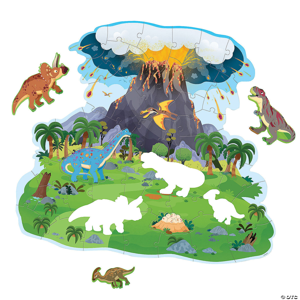 DINOSAUR VOLCANO FLOOR PUZZLE