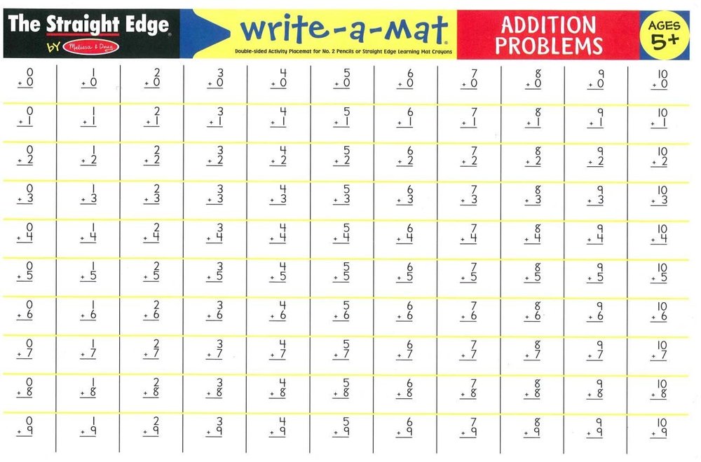 WRITE-A-MAT ADDITION