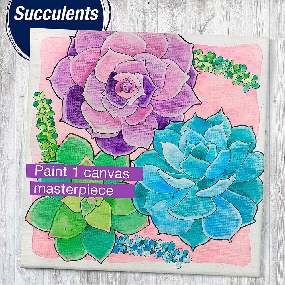 WATERCOLOR SUCCULENTS PAINT BY NUMBER