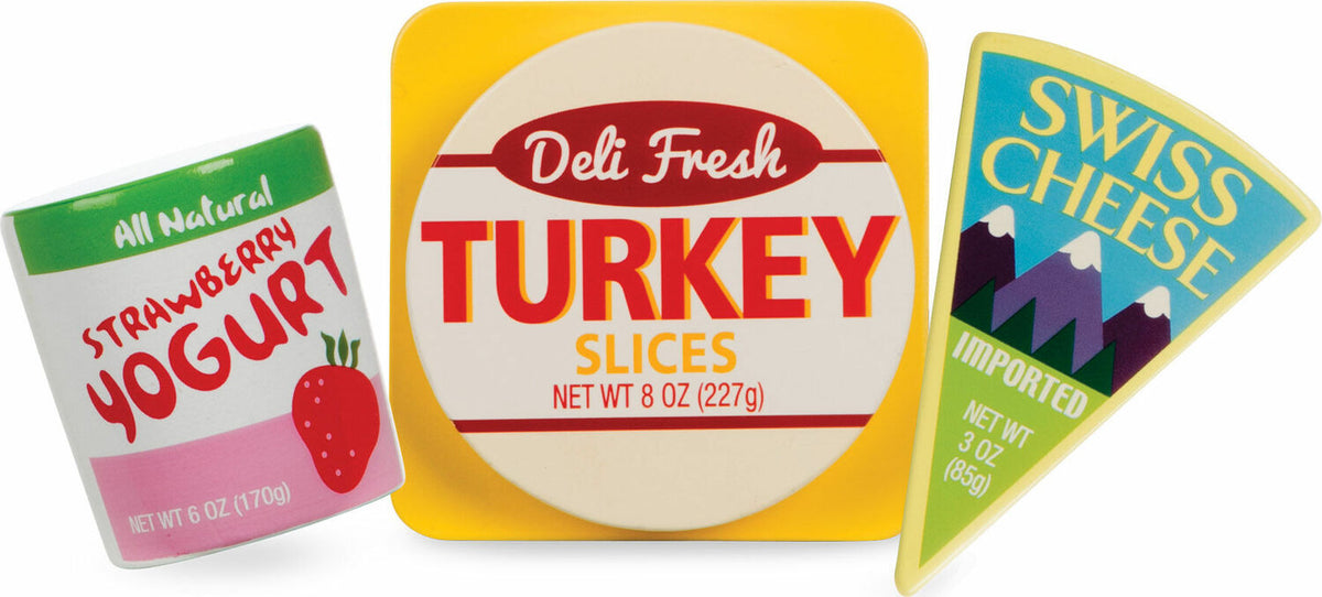 WOODEN FRIDGE FOOD SET