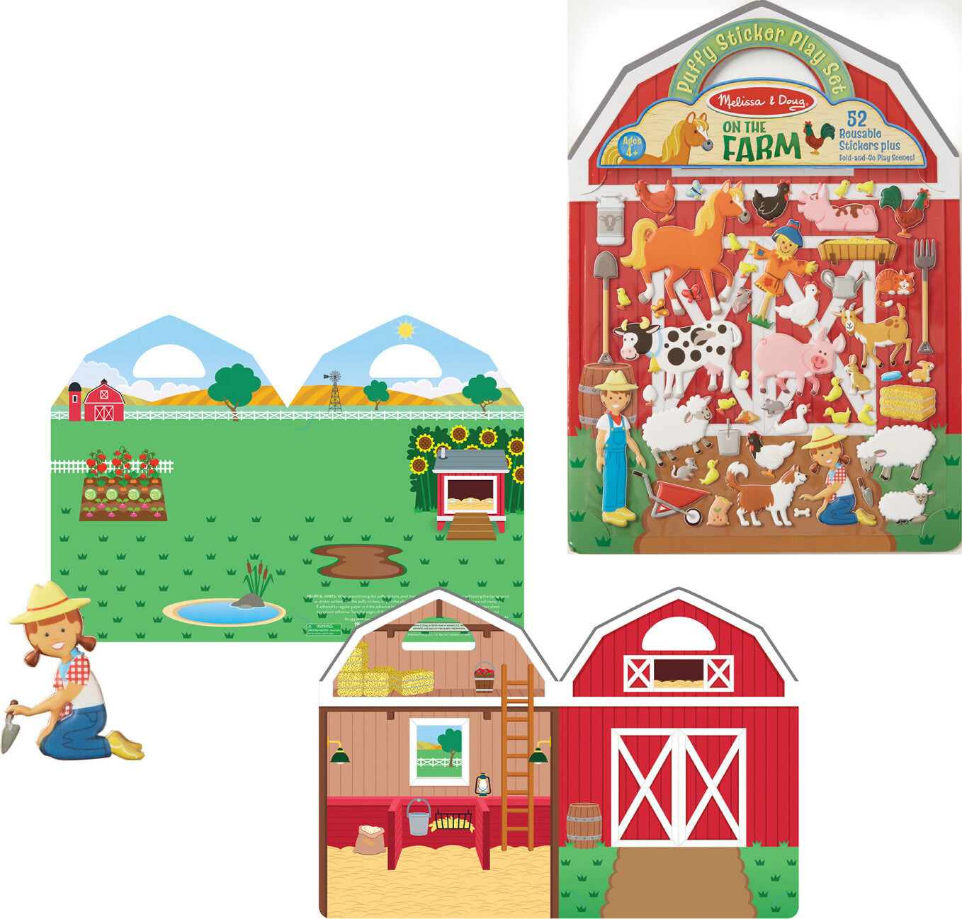 REUSABLE PUFFY STICKER - FARM