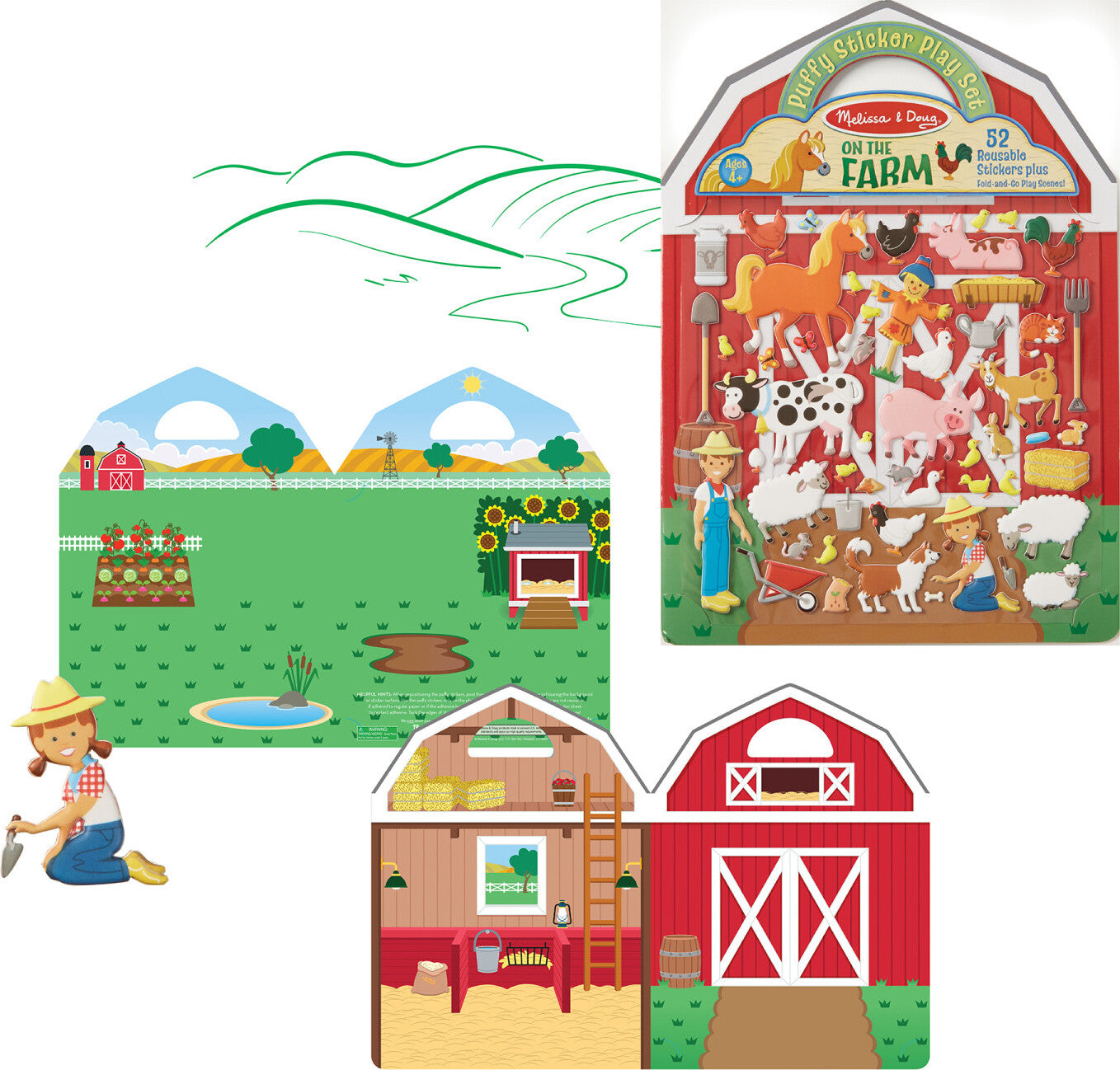 REUSABLE PUFFY STICKER - FARM