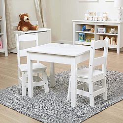 WOODEN TABLE & CHAIRS WHITE